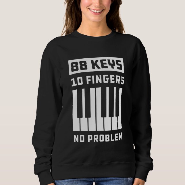 Camiseta 88 Teclas 10 Dedos Sem Problemas Teclas Piano do T (Frente)