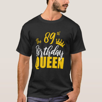 Camiseta 89º aniversário da Rainha Feliz Festa de Aniversár