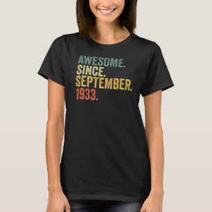 Camiseta 89º aniversário incrível desde setembro de 1933 89