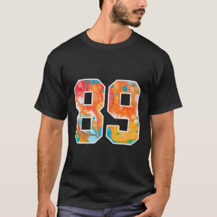Camiseta 89 Números Coloridos Da Equipe Esportiva Frente E