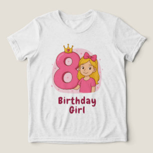 Camiseta 8.º Aniversário com Coroa e Arco