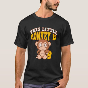 Camiseta 8.º aniversário do macaco 8.º bday Ape Chimpanzé B