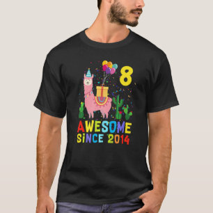 Camiseta 8.º Aniversário Llama é incrível desde 2014 8