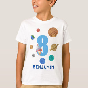 Camiseta 8.º Aniversário Planetas do Sistema Solar