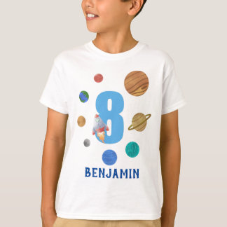 Camiseta 8.º Aniversário Planetas do Sistema Solar