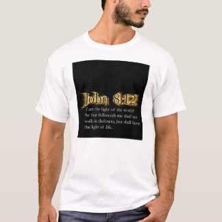 Camiseta 8:12 de John - deixe seu brilho claro para Jesus