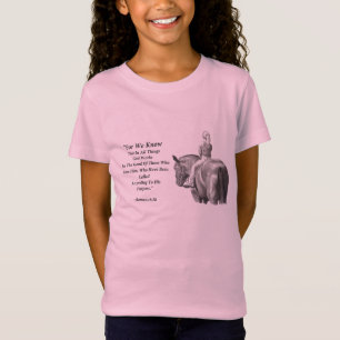 Camiseta 8:28 dos ROMANOS: DESENHO DE LÁPIS: CAVALO, MENIN