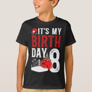 Camiseta 8. Aniversário Boxista com 8 anos Parte do Dia da 