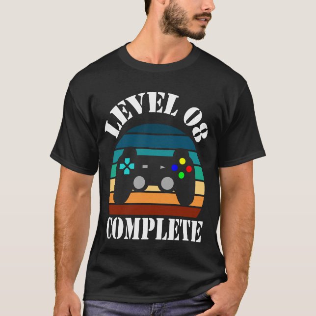 Camiseta 8 anniversaire 8 ans Gamer Level 8 Complete (Frente)