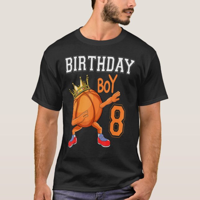 Camiseta 8 anos 8º Aniversário de Basquete (Frente)