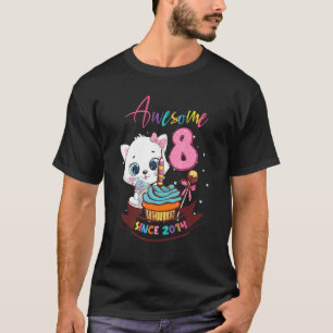 Camiseta 8 Anos 8 Meninas de Aniversário Bonitas Si Fantást