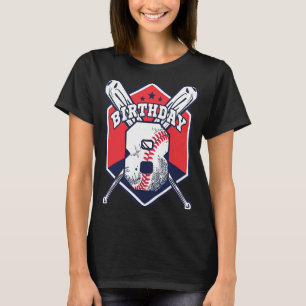 Camiseta 8 anos 8th Baseball Festa de aniversário Theme Boy
