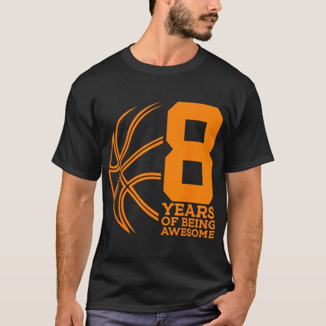 Camiseta 8 Anos De Basquete Incrível 8º Aniversário (Frente)