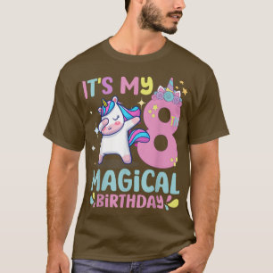 Camiseta 8 Anos É Meu 8º aniversário mágico Unicórnio Pa
