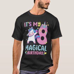 Camiseta 8 anos é meu oitavo aniversário mágico Unicórnio P