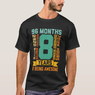 Camiseta 8 Anos Sendo Amante Incrível Da Matemática 8º Aniv
