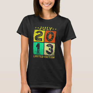 Camiseta 8 anos Vintage julho de 2013 8º aniversário