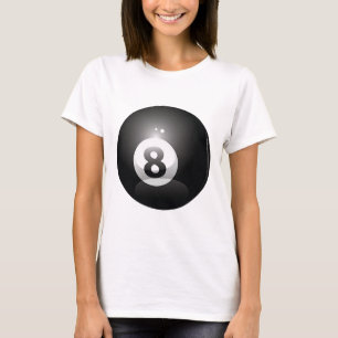 Camiseta 8 Ball Billiards Jogador de Piscina Oito Bola Sort