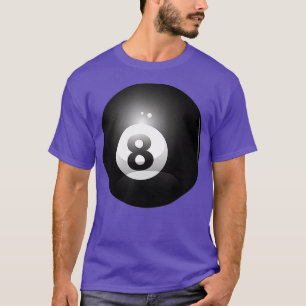 Camiseta 8 Ball Billiards Jogador de Piscina Oito Bola Sort