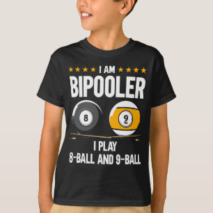 Camiseta 8 Ball e 9 Ball Humor Billiards