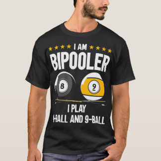 Camiseta 8 Ball e 9 Ball Humor Billiards