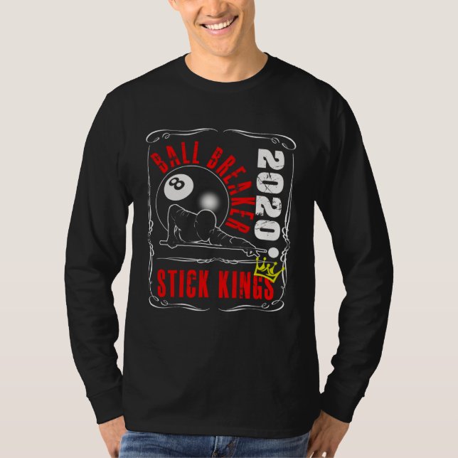 Camiseta 8 Ball Pool Billiards  Stick King Player Tea (Frente)