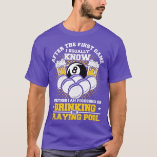 Camiseta 8 Ball Tocando Piscina Ou Bebendo Cerveja Engraçad