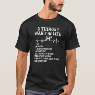 Camiseta 8 Coisas Que Eu Quero Na Vida Batimento Cardíaco