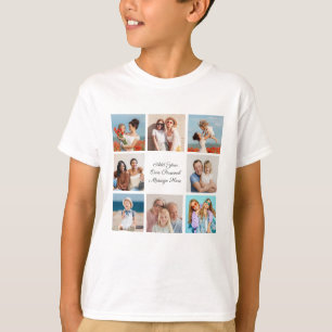 Camiseta 8 Colagem de Fotos   Adicionar O Seu Próprio Text