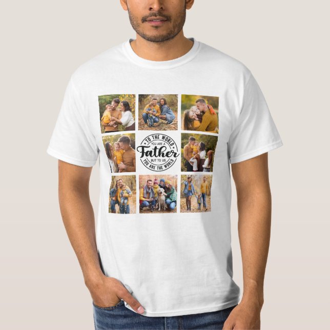 Camiseta 8 Colagem de Fotos Todos os Pais do Mundo de Ocasi (Frente)