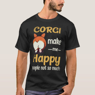 Camiseta 8 Corgi Me Faz Feliz Pessoas Não Tanto Corgi