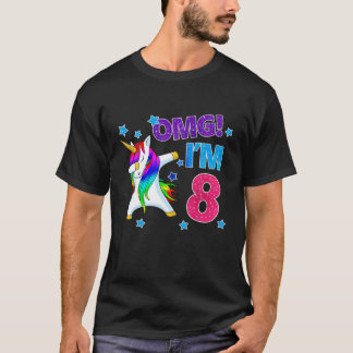 Camiseta 8 de aniversário, meninas, meu Deus! Eu tenho 8 an