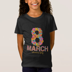 Camiseta 8 de Março – Arte Floral do Dia das Mulheres