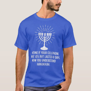 Camiseta 8 Dias Da Bateria Telefônica De Hanukkah Hannukah