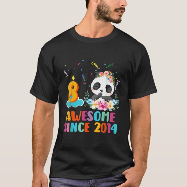 Camiseta 8 Panda Unicorn Incrível Desde 2014 8 (Frente)