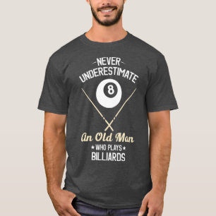 Camiseta 8 Piscina de esfera Engraçado Billiards Jogador P