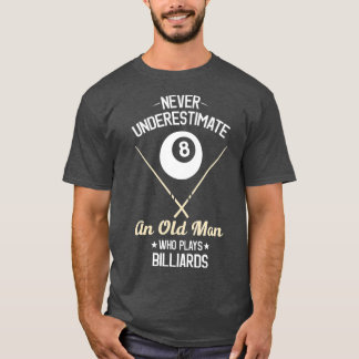 Camiseta 8 Piscina de esfera Engraçado Billiards Jogador Pa
