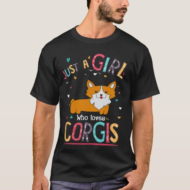 Camiseta 8 Só Uma Rapariga Que Ama Corgi (Frente)