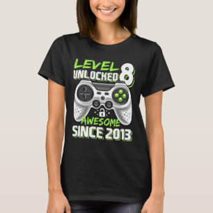 Camiseta 8 Vídeo Jogo 2013 Desbloqueado 8º Aniversário Gi