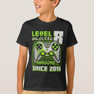 Camiseta 8 Vídeo Jogo 2015 Desbloqueado 8º aniversário Bo