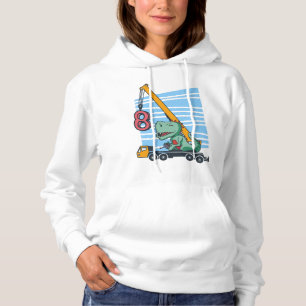 Camiseta 8 years 8th Birthday Mobile Crane Dinosaur