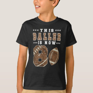Camiseta 8th Birthday Gift Football Player 8 Year Old Boy