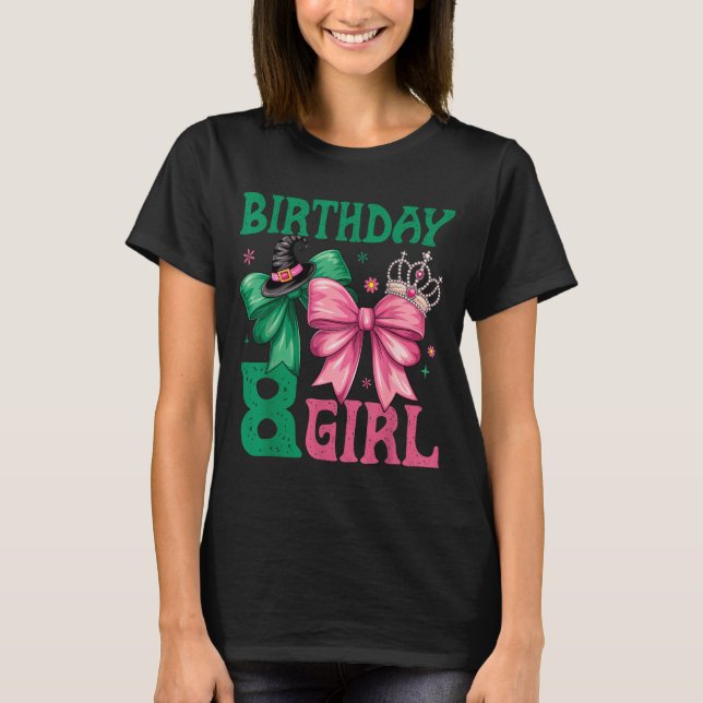 Camiseta 8th Birthday Girl Witch Nk Green 8 Year Old Birthd (Frente)