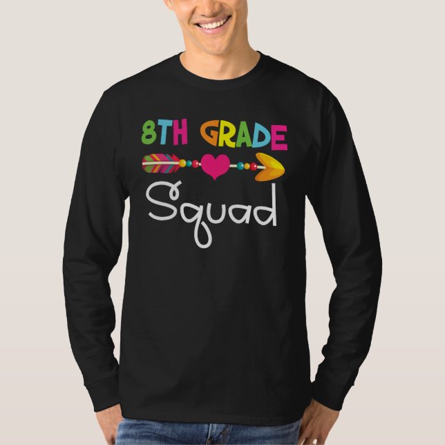 Camiseta 8th Eighth Grade Squad Back To School Teacher Stud (Frente)