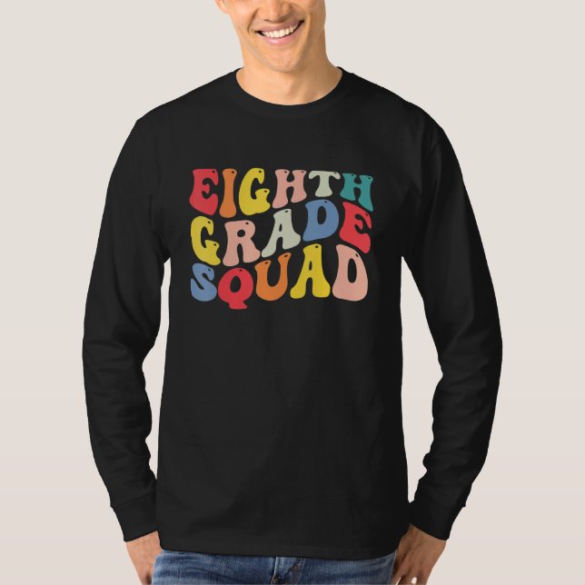 Camiseta 8th Eighth Grade Squad Teacher Back To School Retr (Frente)