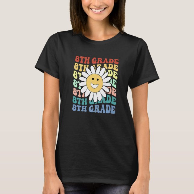 Camiseta 8th Eighth Grade Teacher Back To School Retro Sunf (Frente)