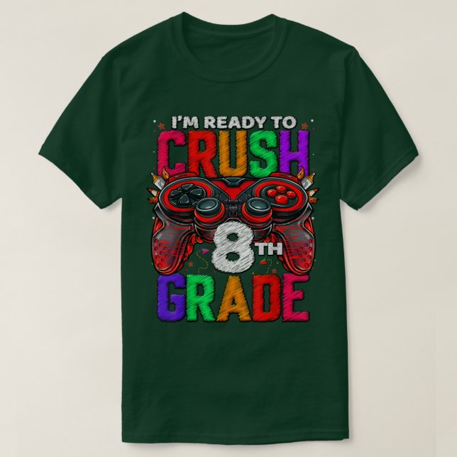 Camiseta 8th Grade Level Unlocked Game On 8th Grade Back To (Frente do Design)