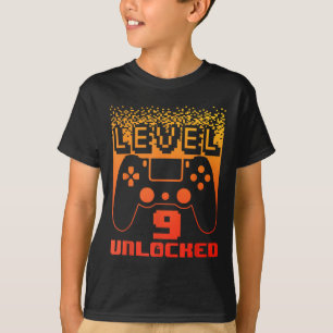 Camiseta 9ª Arte de Aniversário para Meninos Nível 9 Jogado