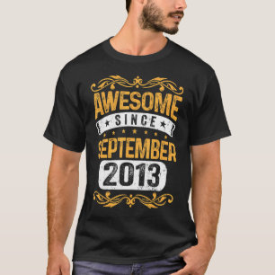Camiseta 9º Aniversário 9 Anos de Idade Incrível Desde sete