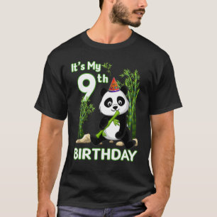 Camiseta 9º Aniversário, 9 Anos Festa de Panda Animal